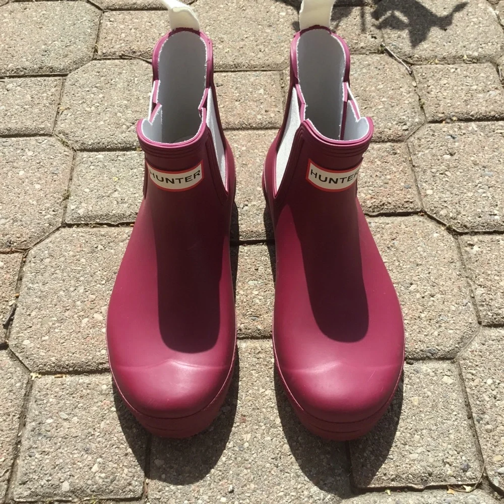 Hunter Boots (Ankle) Size 7 Deep Pink *EUC* - Picture 3 of 12
